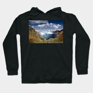 Mountains landscape with clouds Hoodie